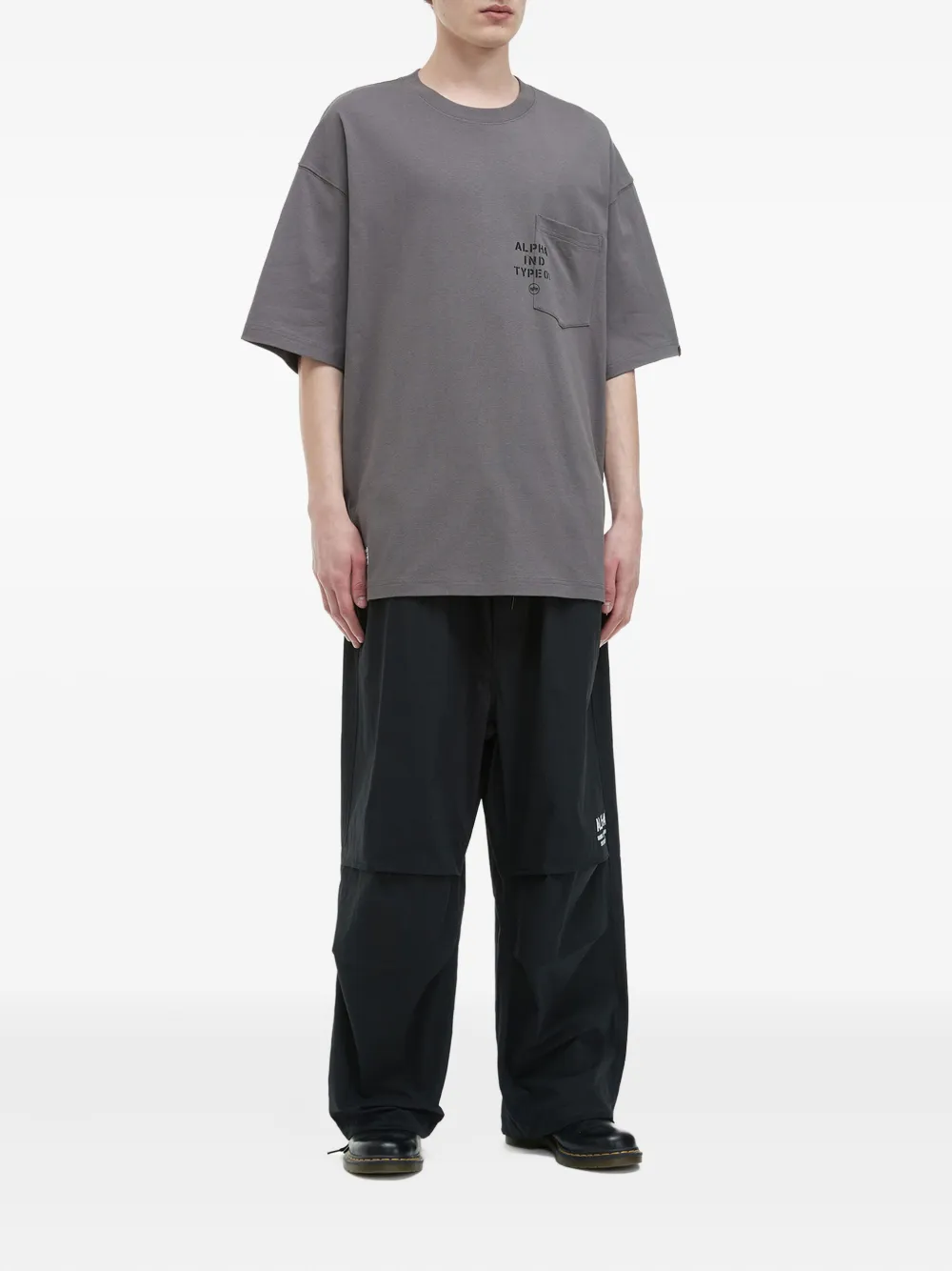 Alpha Industries T-shirt met logoprint - Grijs