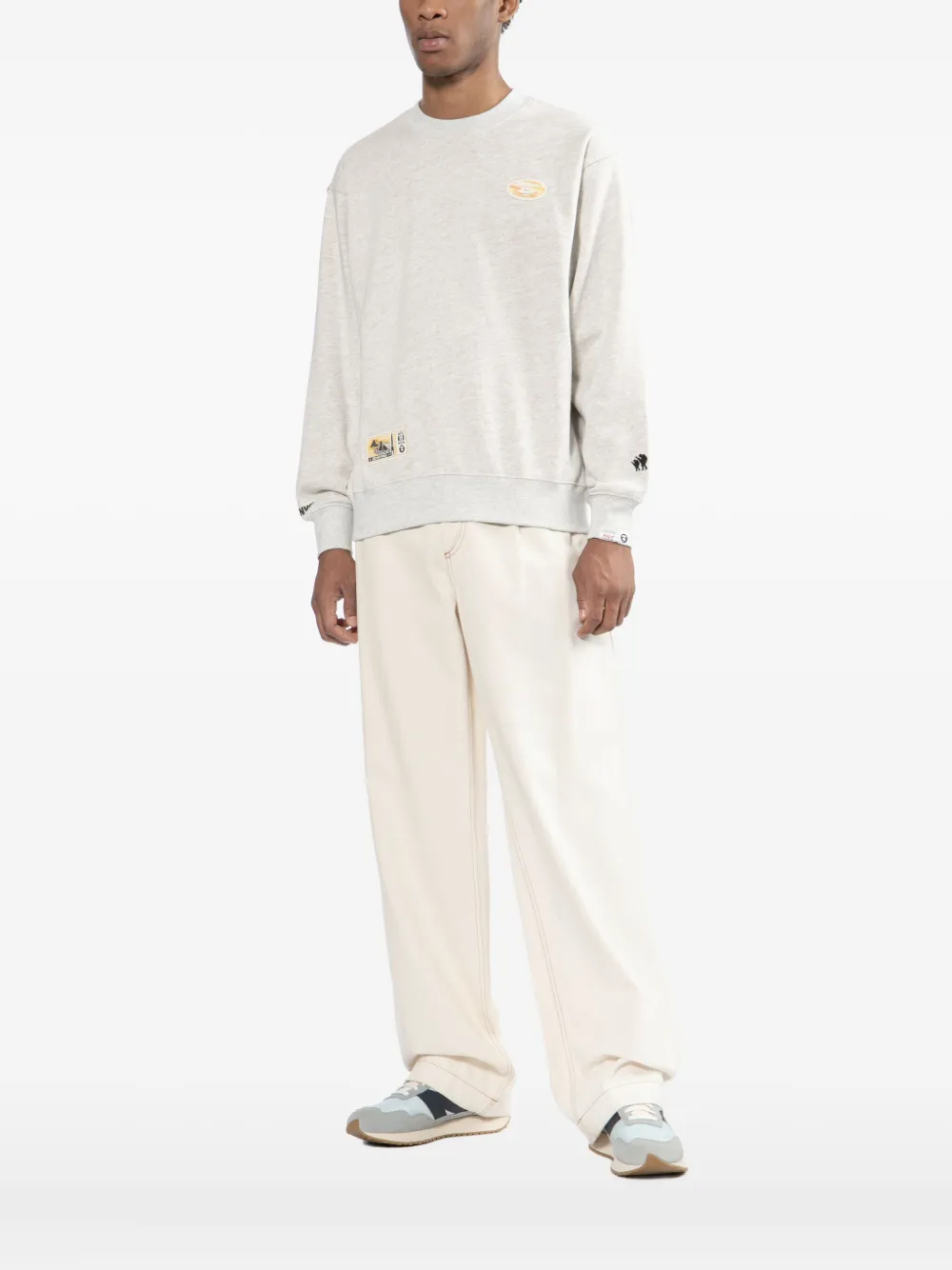 Aape By A Bathing Ape Logo-embroidered Sweatshirt In Gray