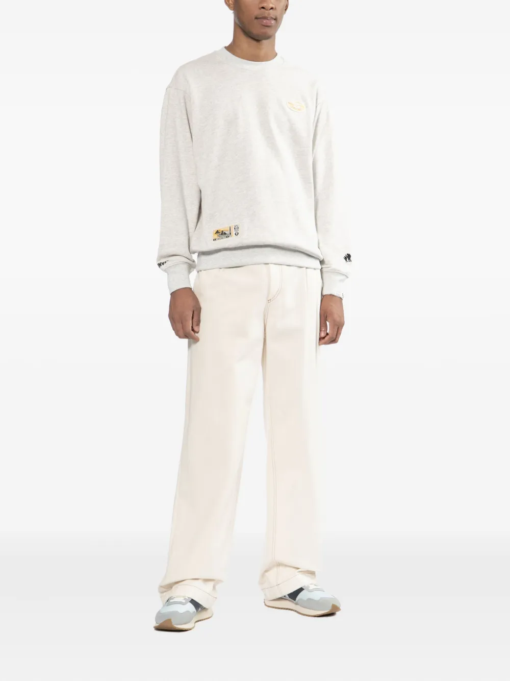 Aape By A Bathing Ape Logo-embroidered Sweatshirt In Gray