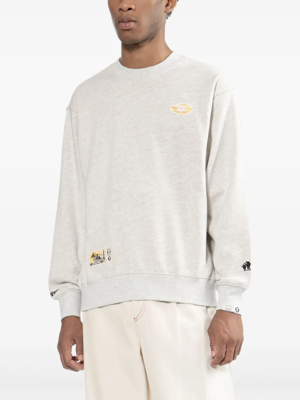 AAPE BY *A BATHING APE Sweater met geborduurd logo Grijs