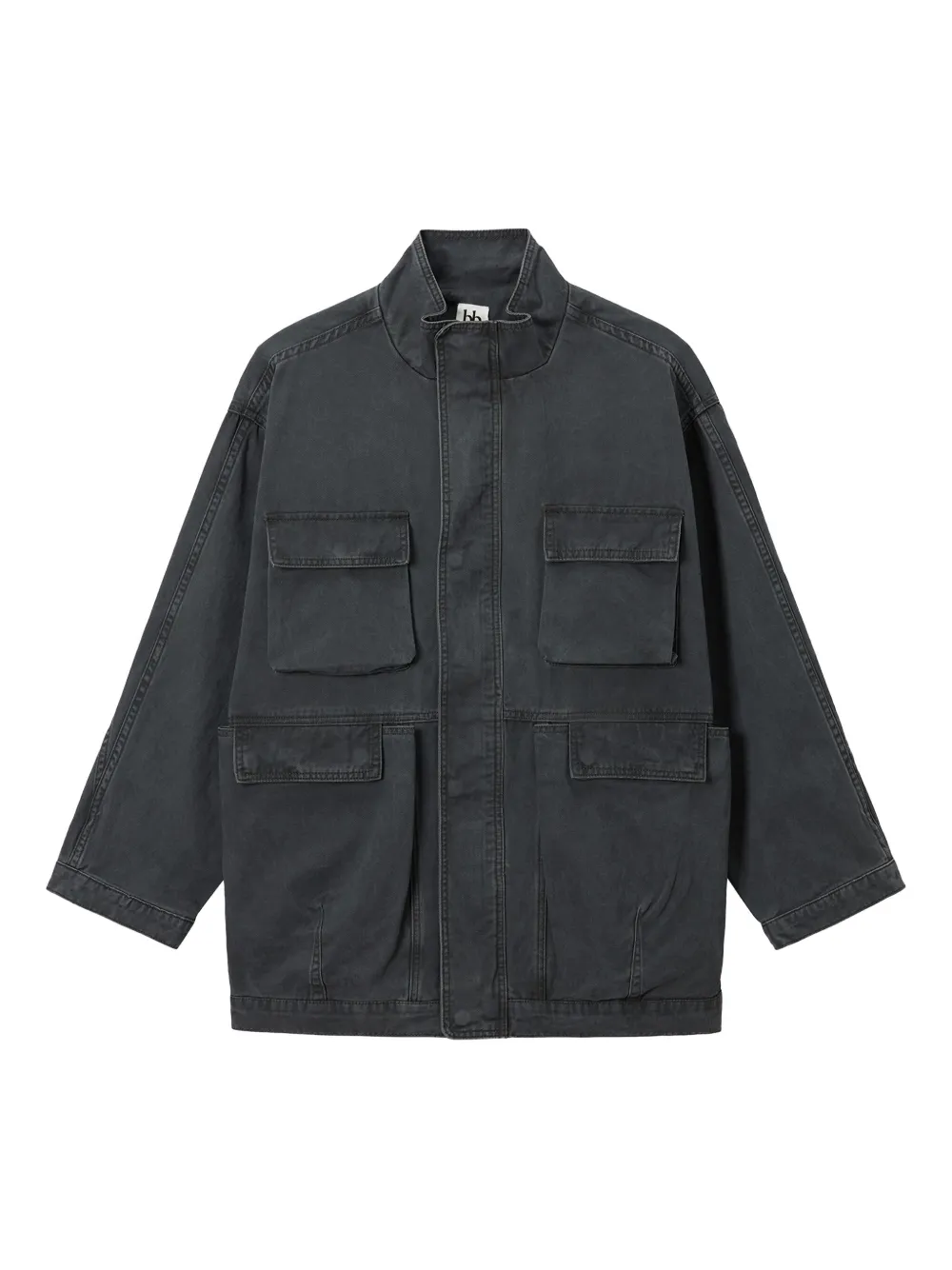 B+ab Multiple-pockets Cotton Military Jacket In Black
