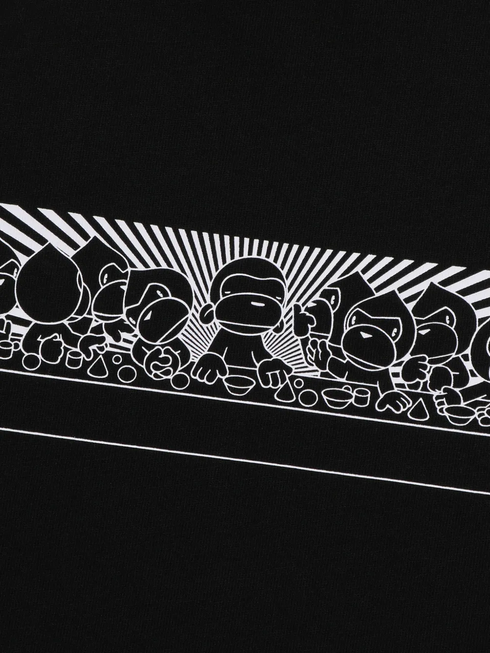 A BATHING APE Baby Milo T-shirt met print - Zwart