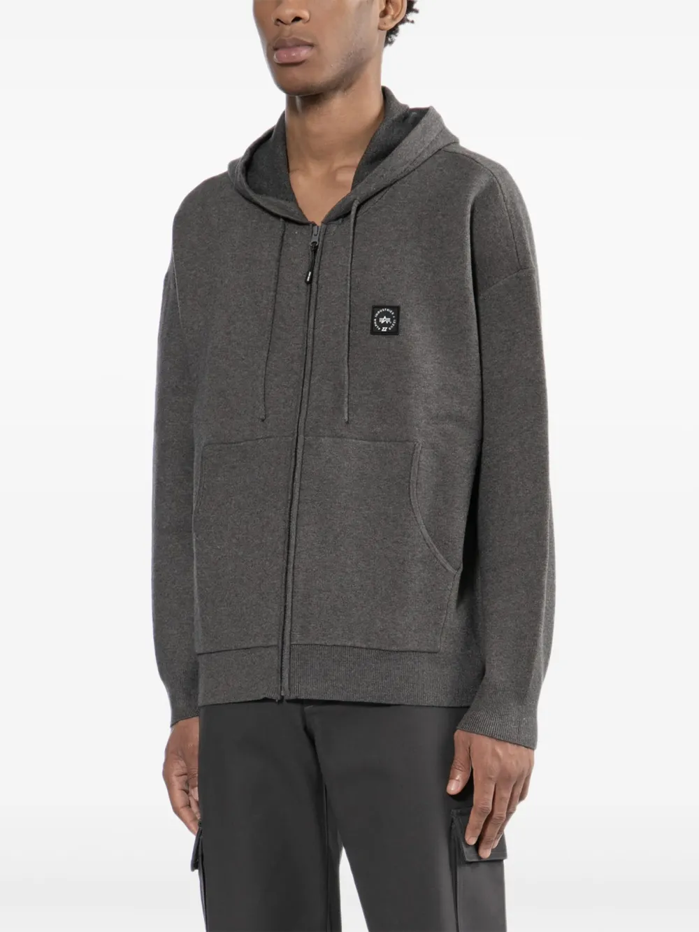 izzue Hoodie met logopatch Bruin