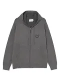 izzue logo-patched hoodie - Brown