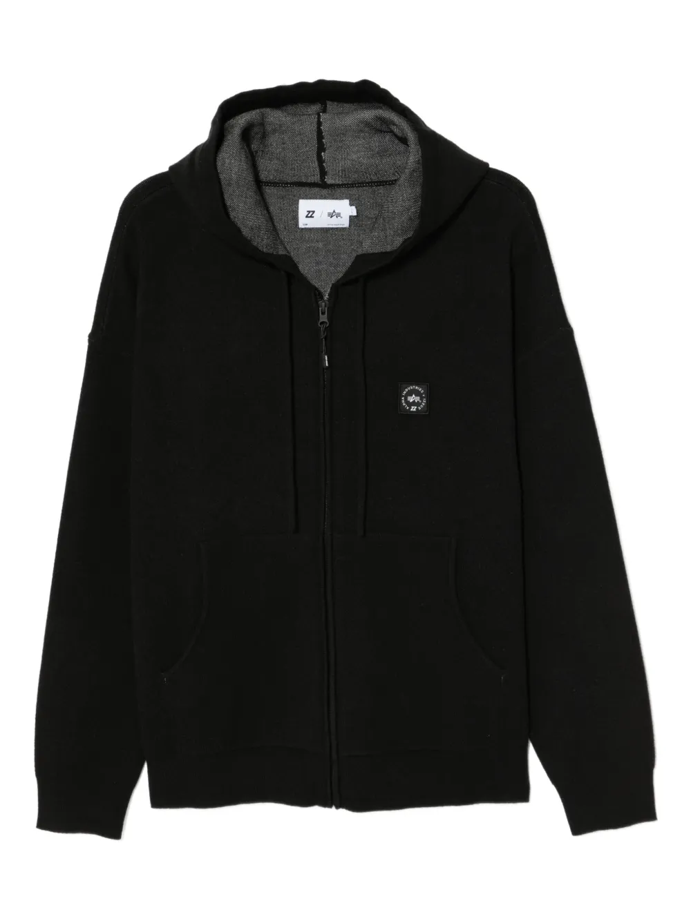 izzue logo knited hoodie | Black | Image 1