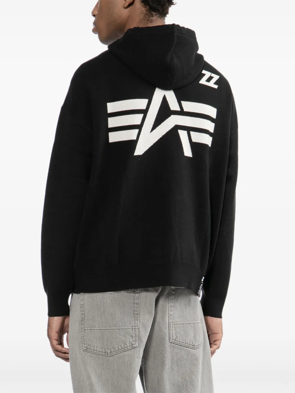 izzue Gebreide hoodie Zwart
