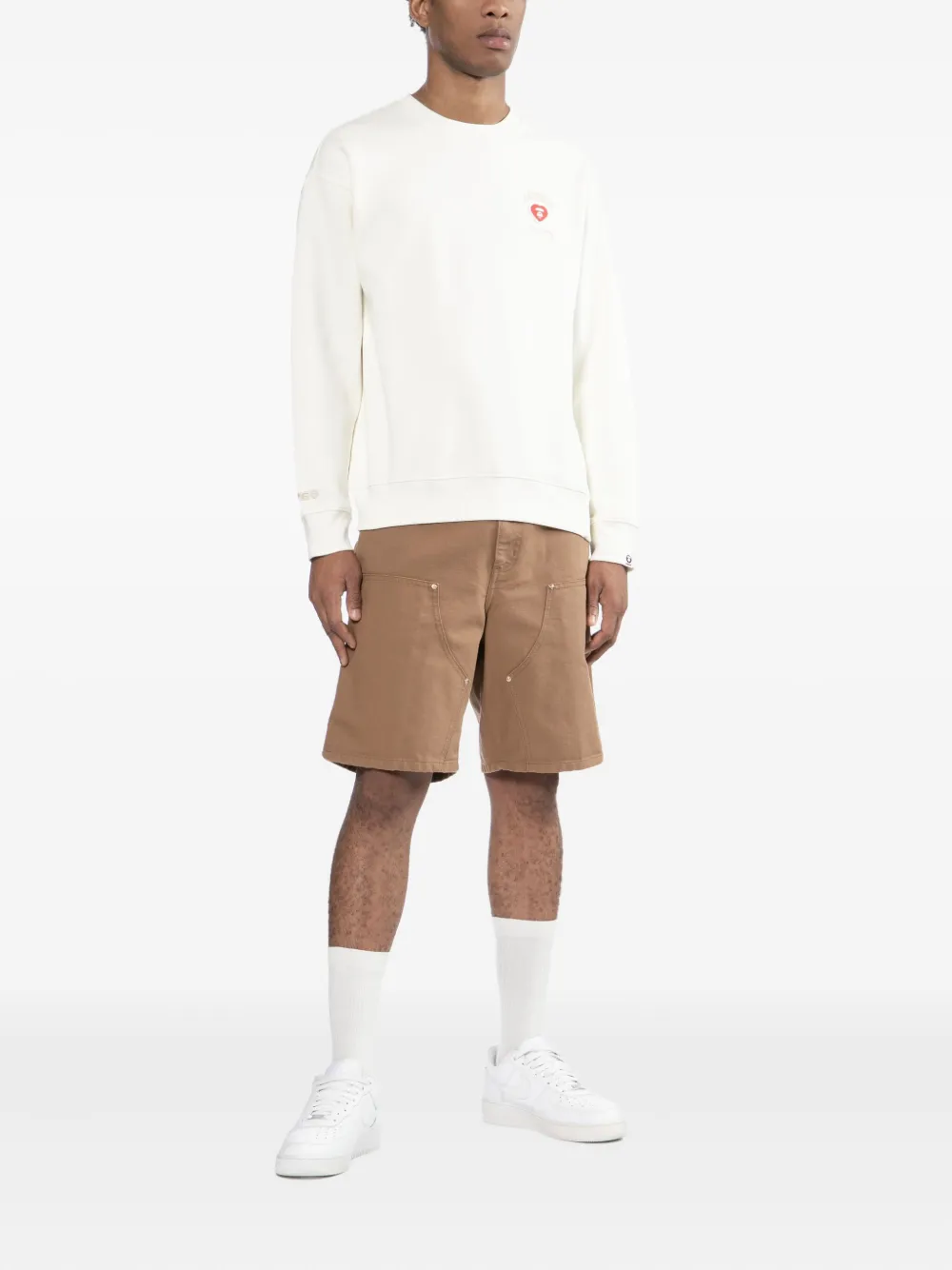AAPE BY *A BATHING APE Sweater met logopatch - Wit
