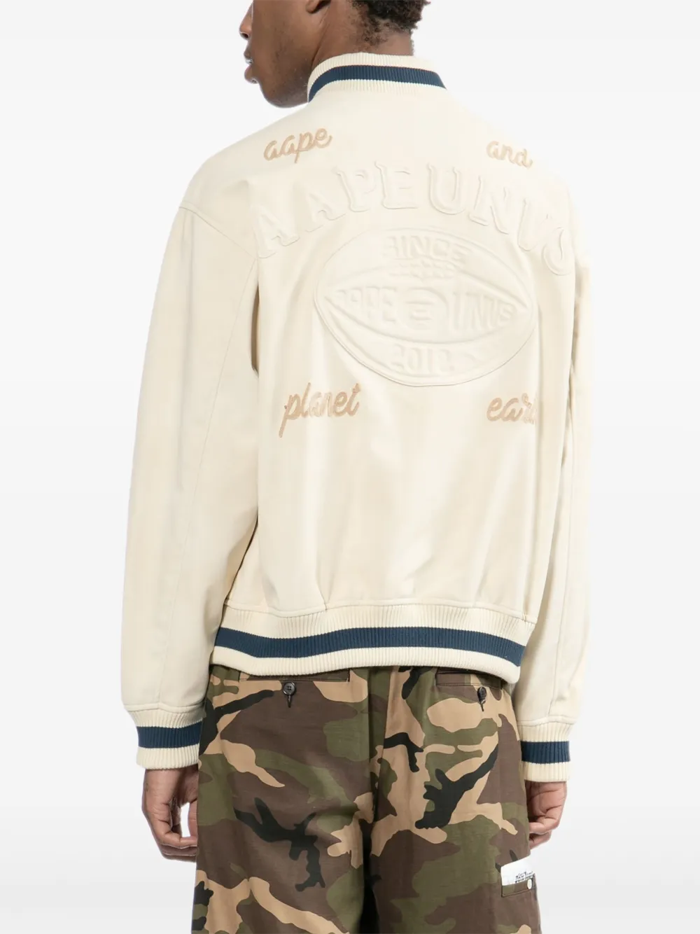 Aape By A Bathing Ape Logo-embossed Jacket In Neutral