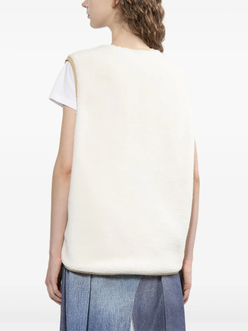 Fingercroxx Logo-embroidered Reversible Gilet In Neutral