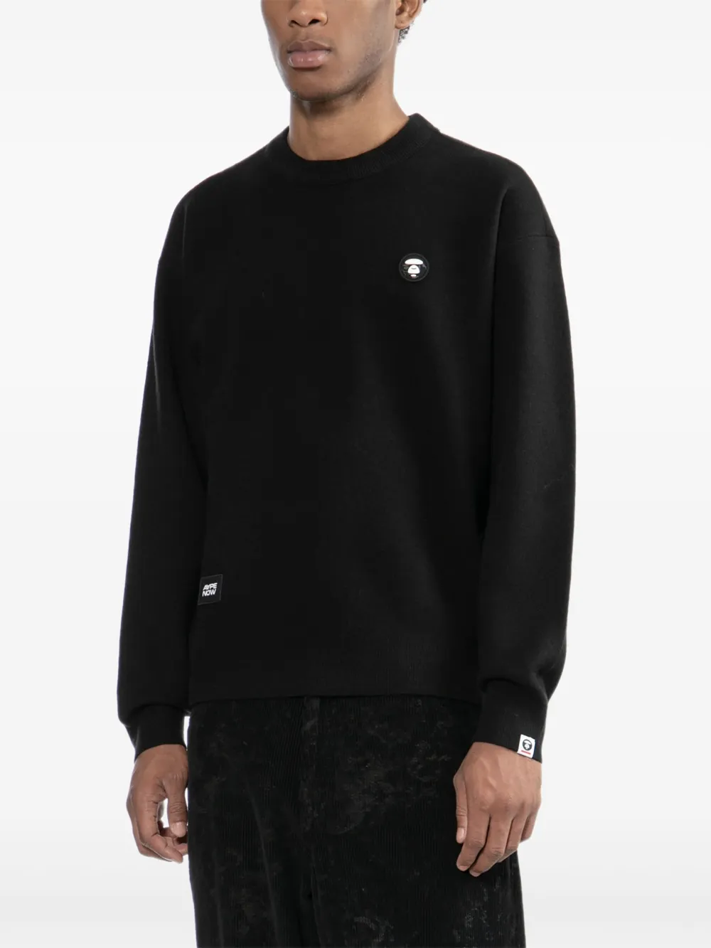 AAPE BY *A BATHING APE Sweater met logopatch Zwart