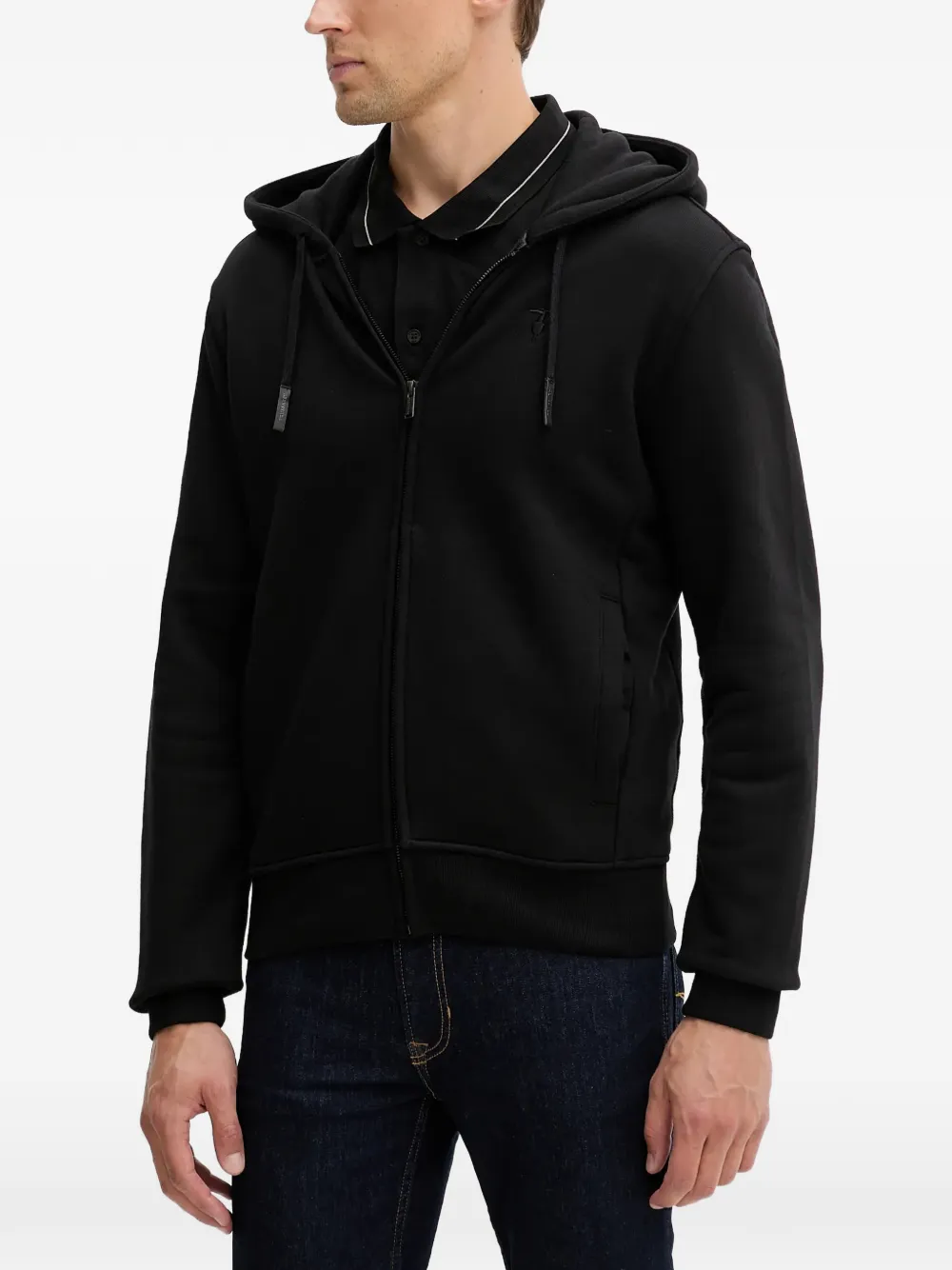 Trussardi jersey zip-up hoodie - Nero