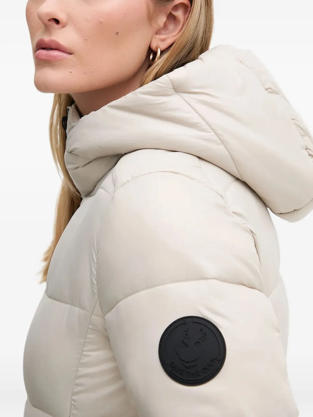 Save The Duck Hooded Coat In Neutral
