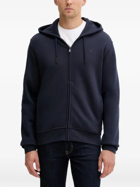 Trussardi logo-embroidered zip-up hoodie