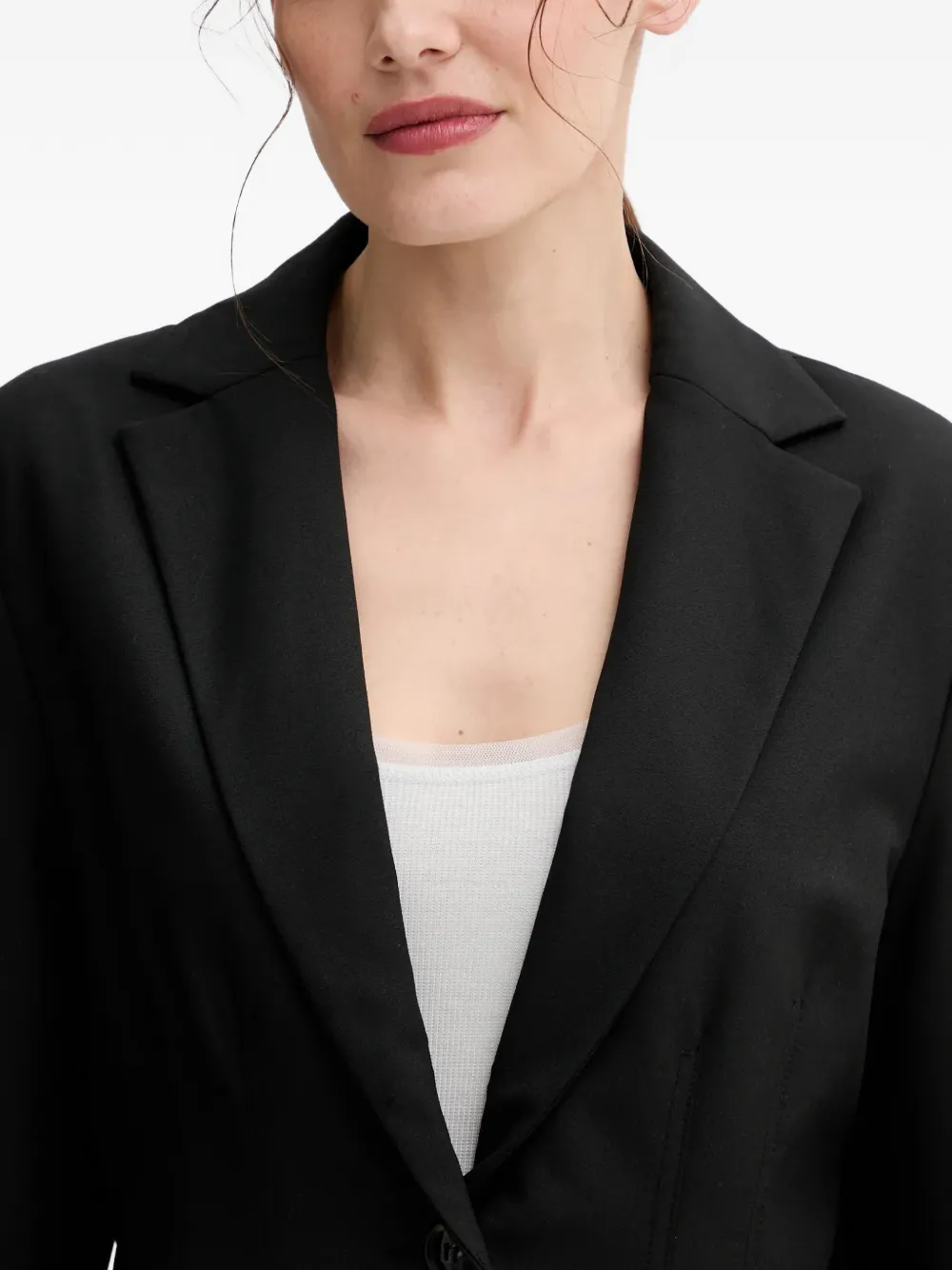 SAMSOE Blazer met bewerkte revers Zwart