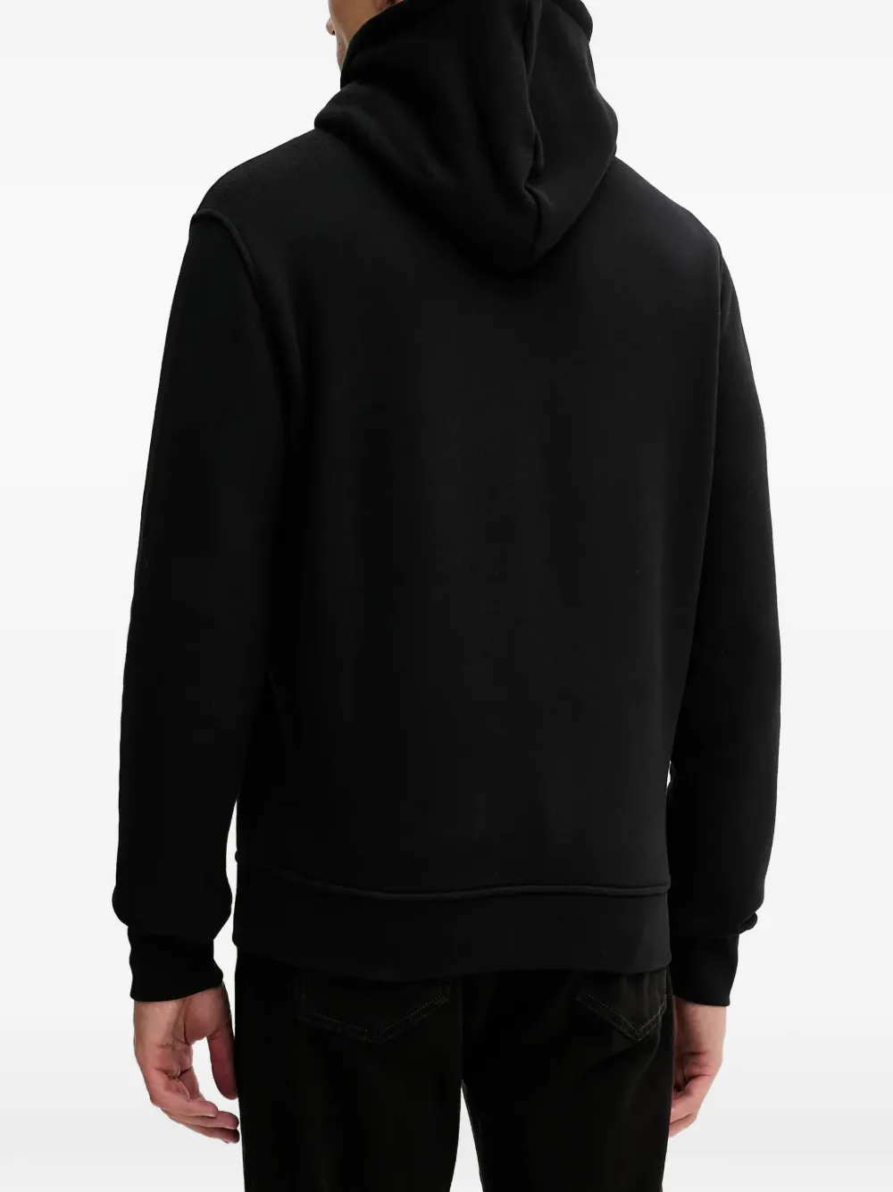 Trussardi Diagonal hoodie met trekkoord Zwart