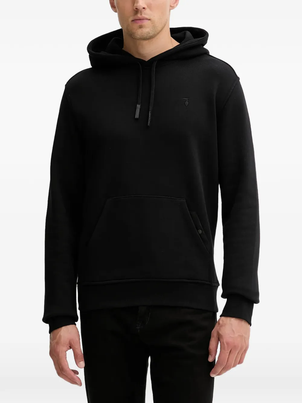 Trussardi Diagonal drawstring hoodie - Nero