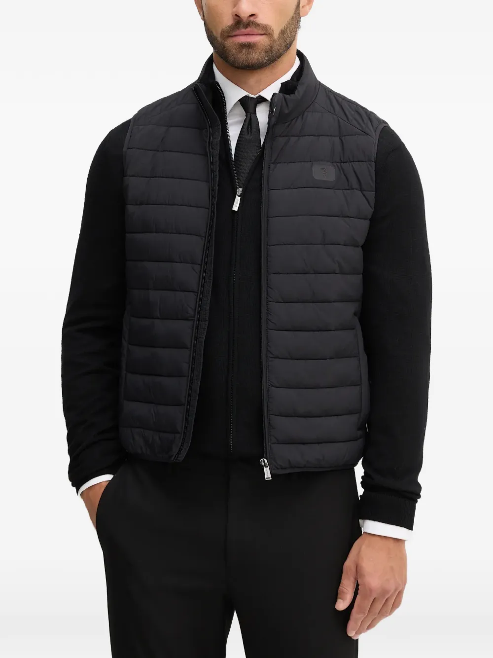 Trussardi padded zip gilet - Nero
