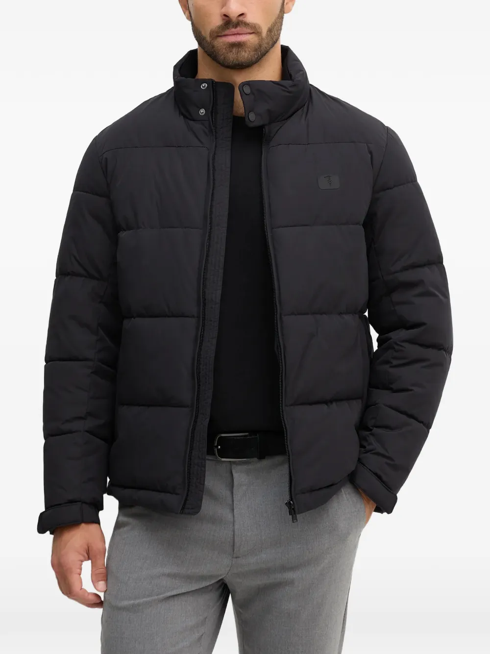 Trussardi zip padded jacket - Nero
