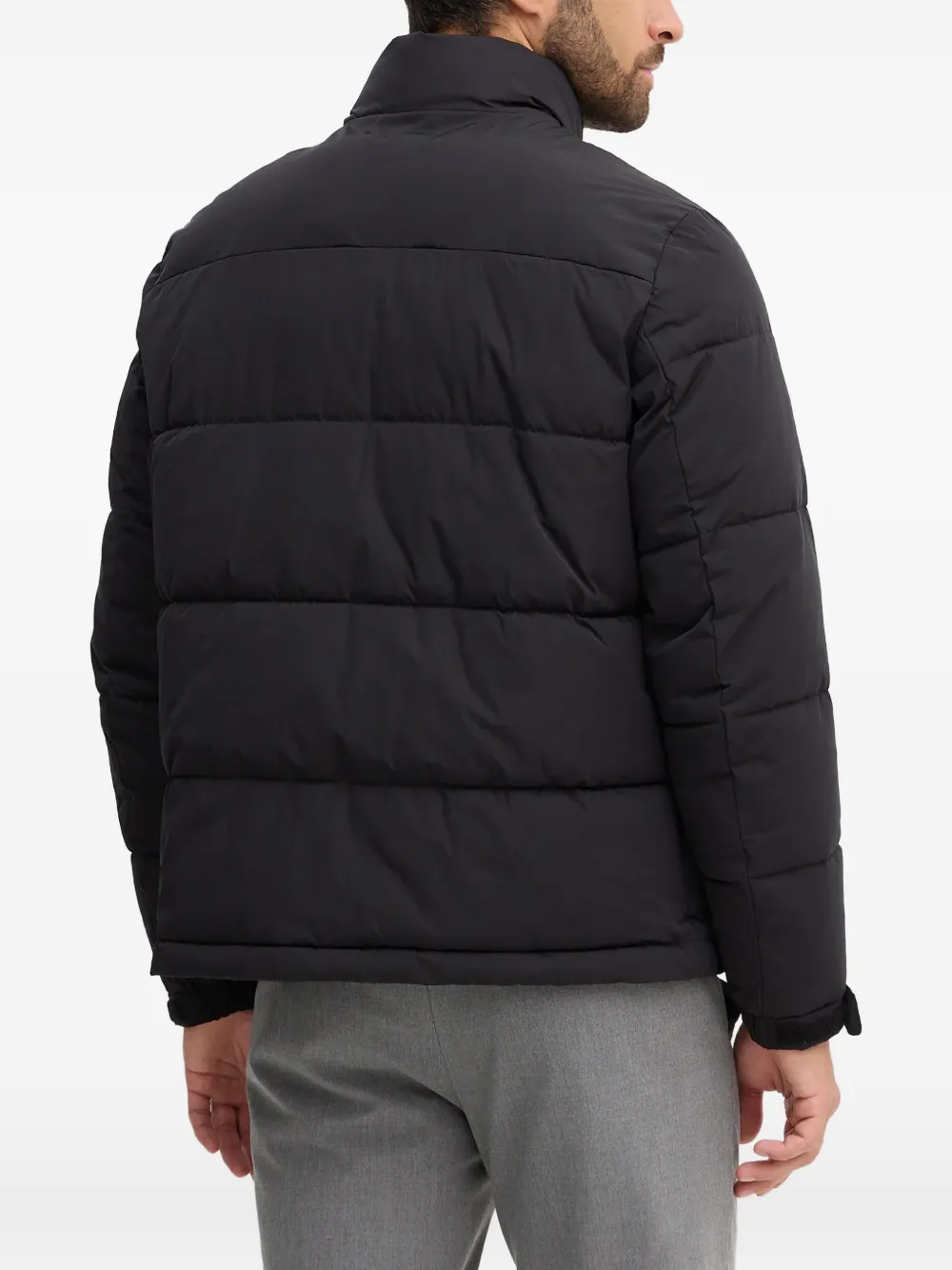  Trussardi Zip Padded Jacket - Black 