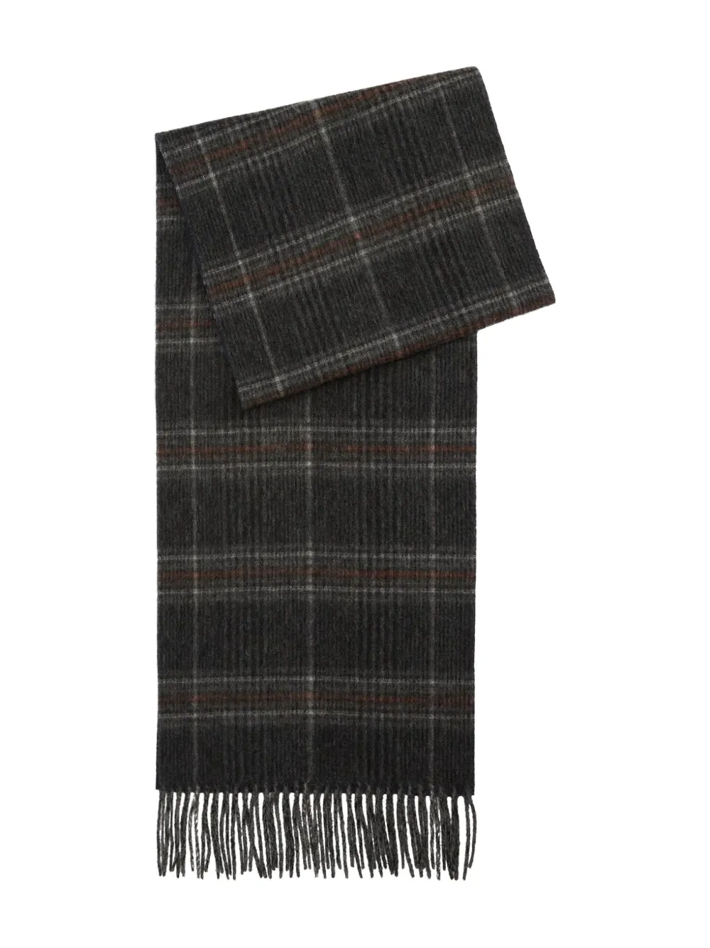 Barbour checked fringed scarf | Grey | Image 1