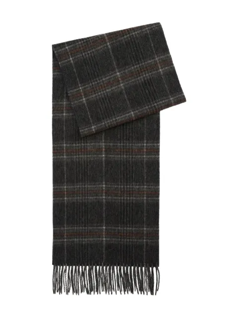 Barbour checked fringed scarf