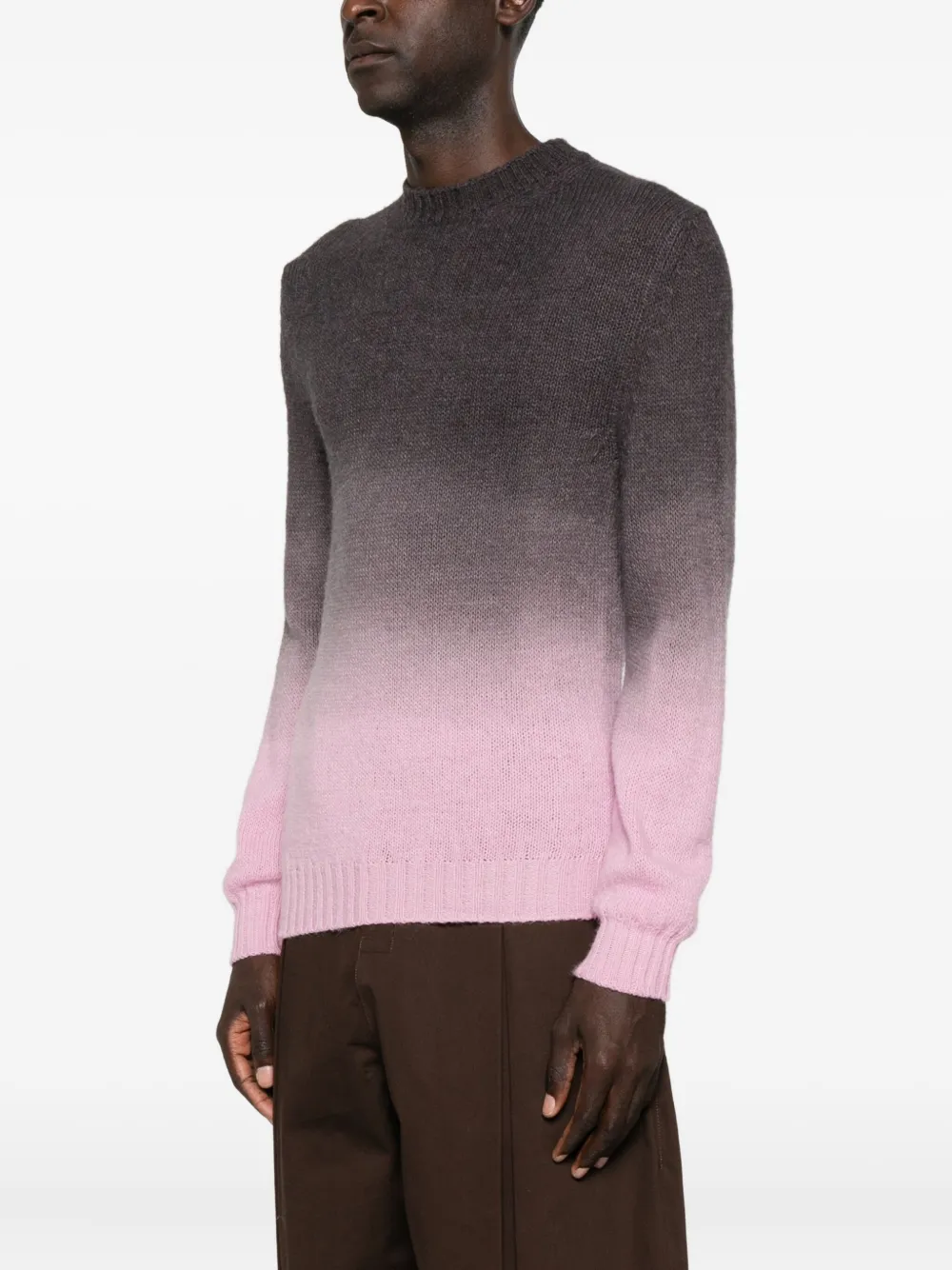 Tintoria Mattei Gradient-effect Crew-neck Sweater In Pink