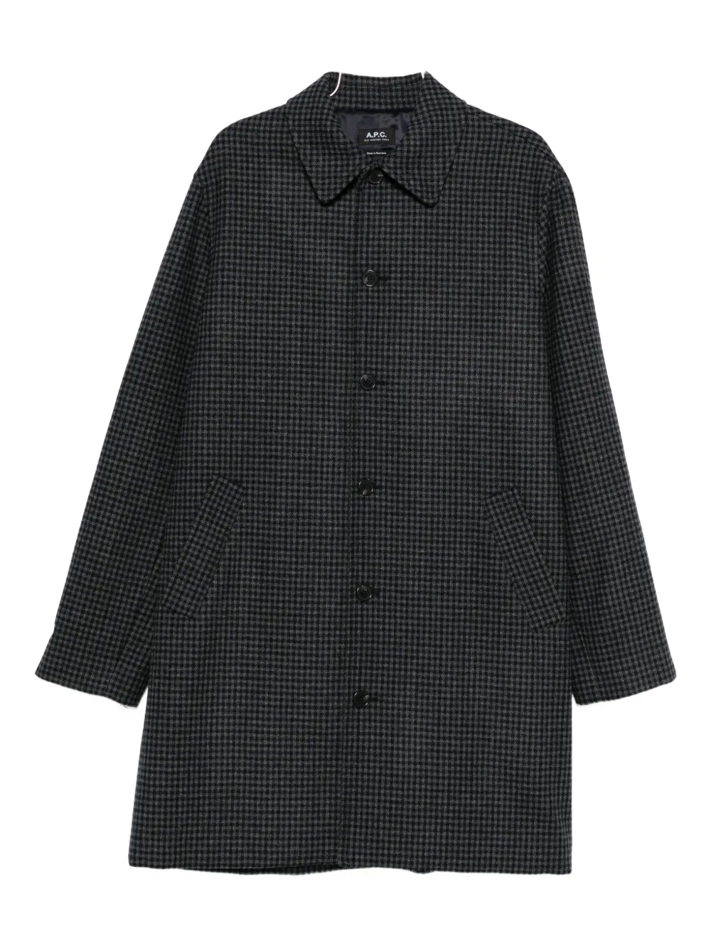 Apc Houndstooth-pattern Coat In Black