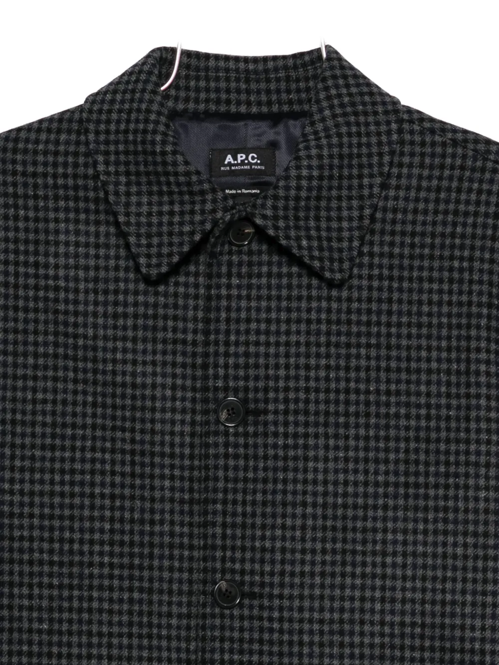 Apc Houndstooth-pattern Coat In Black