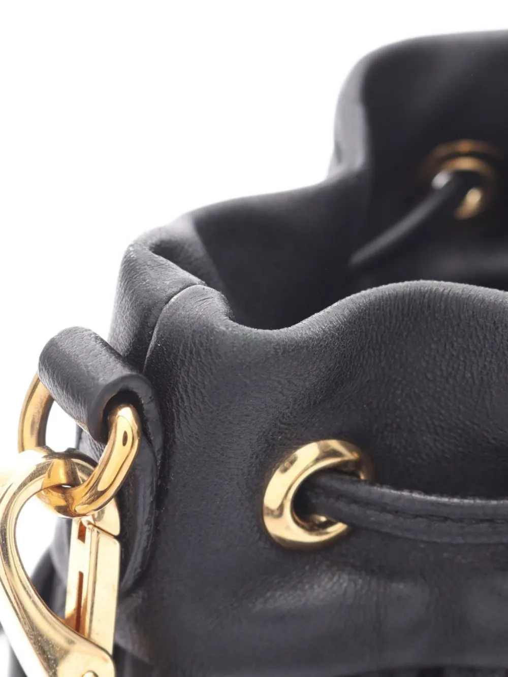 Pre-owned Miu Miu 2010s Matelassé Bucket Bag In Black