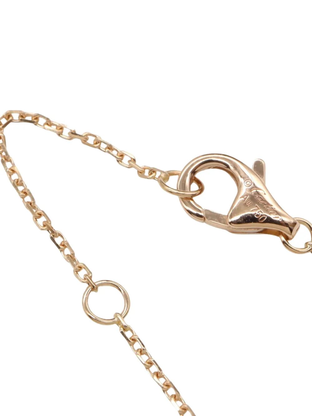 Pre-owned Cartier 2010s 18k Rose Gold Amulet De  Diamond And Malachite Necklace