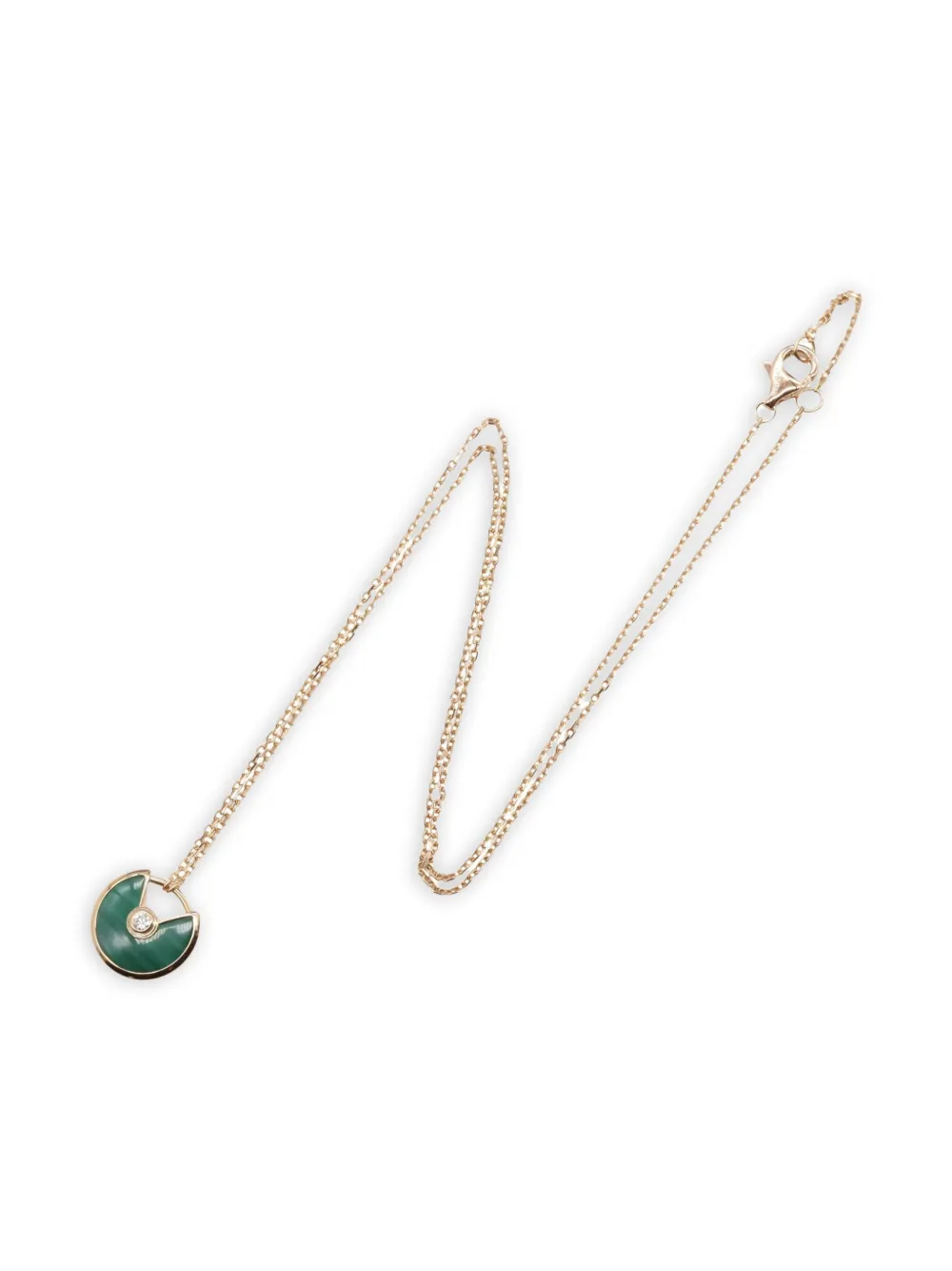 Cartier 2010s Amulet de Cartier ダイヤモンド&マラカイト ネックレス 18Kローズゴールド - Cartier 2010s Amulet de Cartier ダイヤモンド&マラカイト ネックレス 18Kローズゴールド -