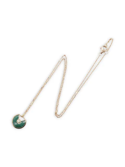 Cartier 2010s 18K rose gold Amulet de Cartier diamond and malachite necklace