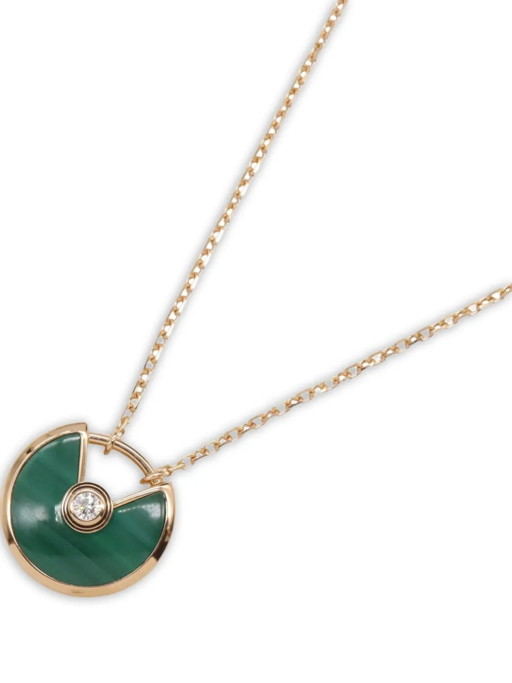 Cartier 2010s 18K rose gold Amulet de Cartier diamond and malachite necklace | Image 2