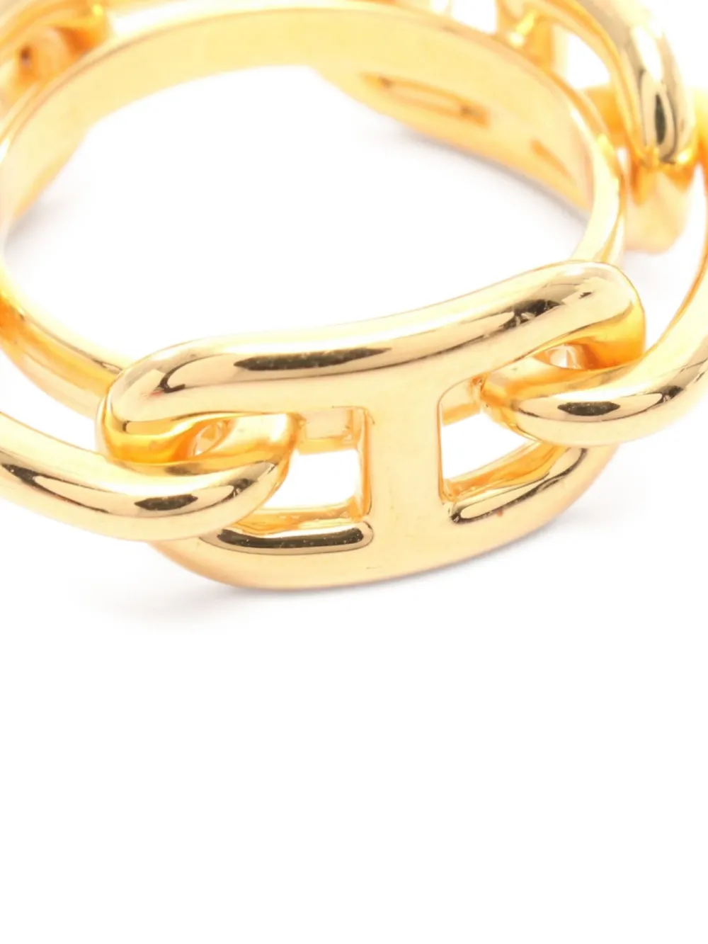 Pre-owned Hermes 2010s Chaîne D'ancre Scarf Ring In Gold