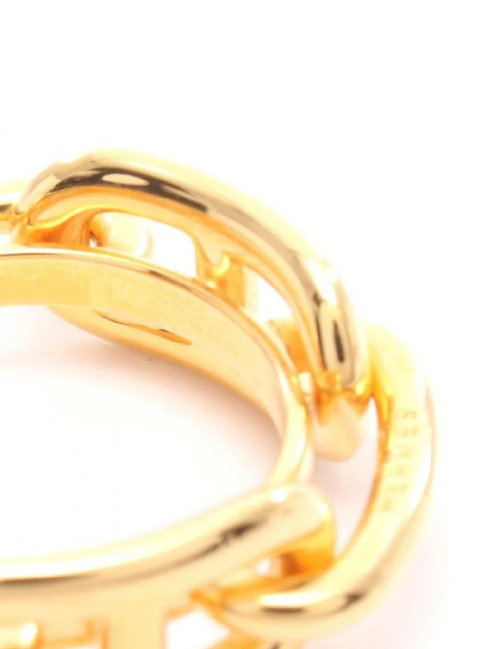Pre-owned Hermes 2010s Chaîne D'ancre Scarf Ring In Gold