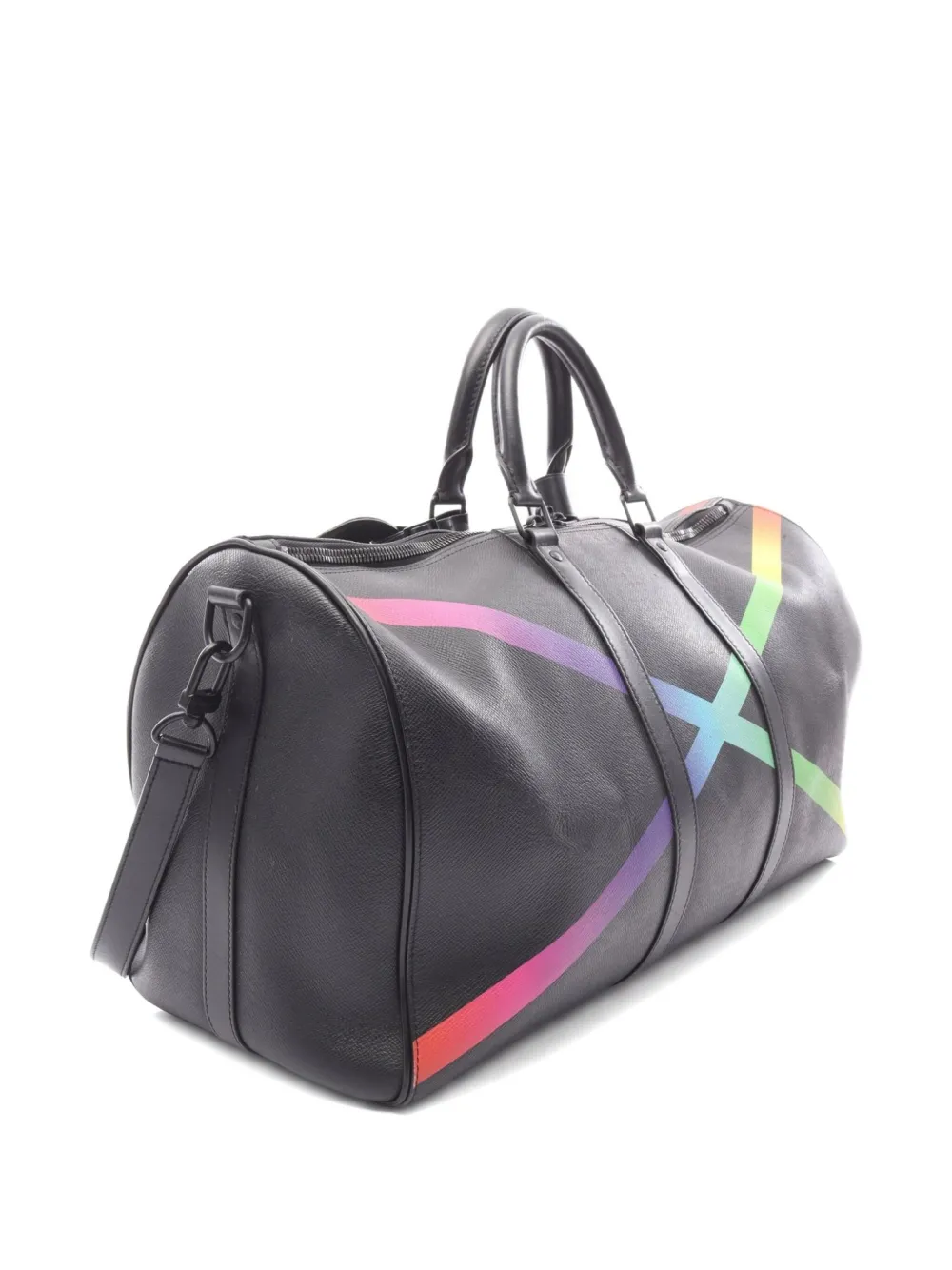 Pre-owned Louis Vuitton 2019 Keepall Bandouliere 50 Tote Bag In Black