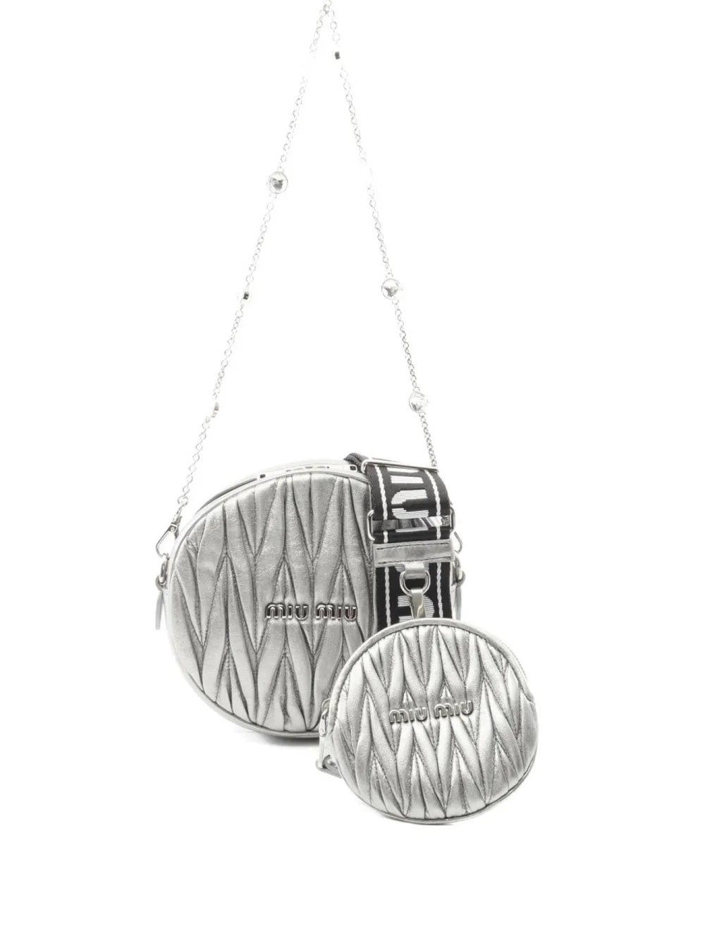 Miu Miu Pre-Owned 2010s matelassé-effect shoulder bag | Silver | Image 1