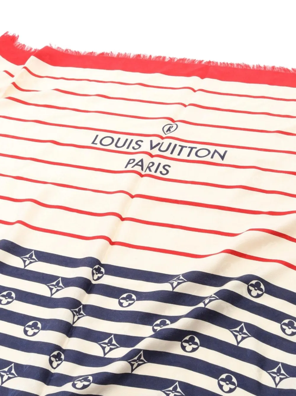 Pre-owned Louis Vuitton 2019 Lv Escale Etor Pareo Summer Stripe Shawl In Blue