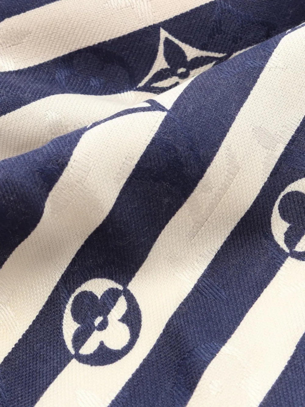 Pre-owned Louis Vuitton 2019 Lv Escale Etor Pareo Summer Stripe Shawl In Blue