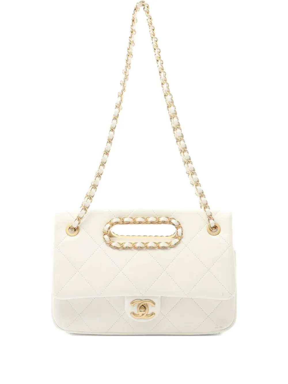 CHANEL Pre-Owned 2019 matelasse chain shoulder bag | White | Image 1