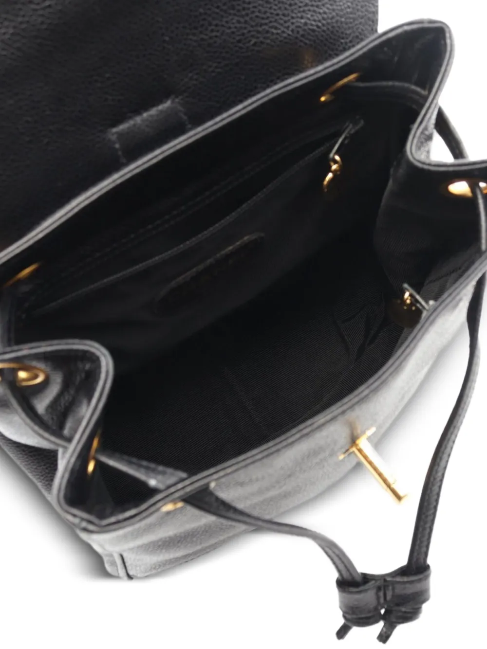 Pre-owned Chanel 1996-1997 Triple-coco Embossed Backpack In Black