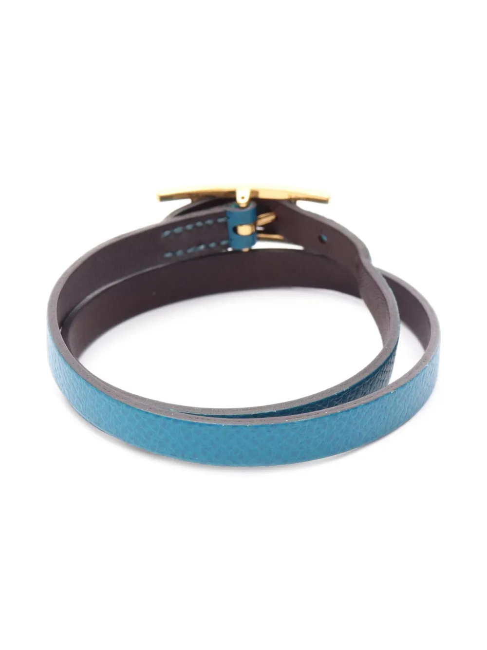 Pre-owned Hermes 2000s Behapi Double Tour Bracelet In Blue