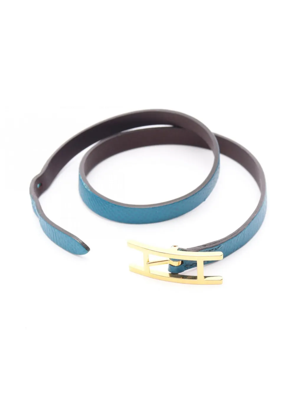 Pre-owned Hermes 2000s Behapi Double Tour Bracelet In Blue