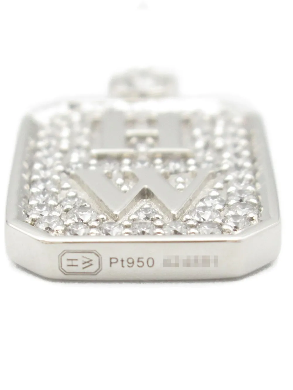 Harry Winston 2010s HW Logo Diamond Pendant Silver FARFETCH RO