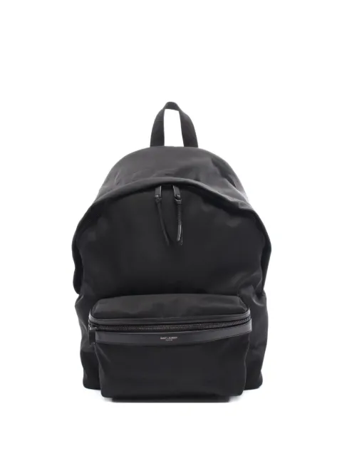 Saint Laurent Pre-Owned mochila con ribete de cuero 2010