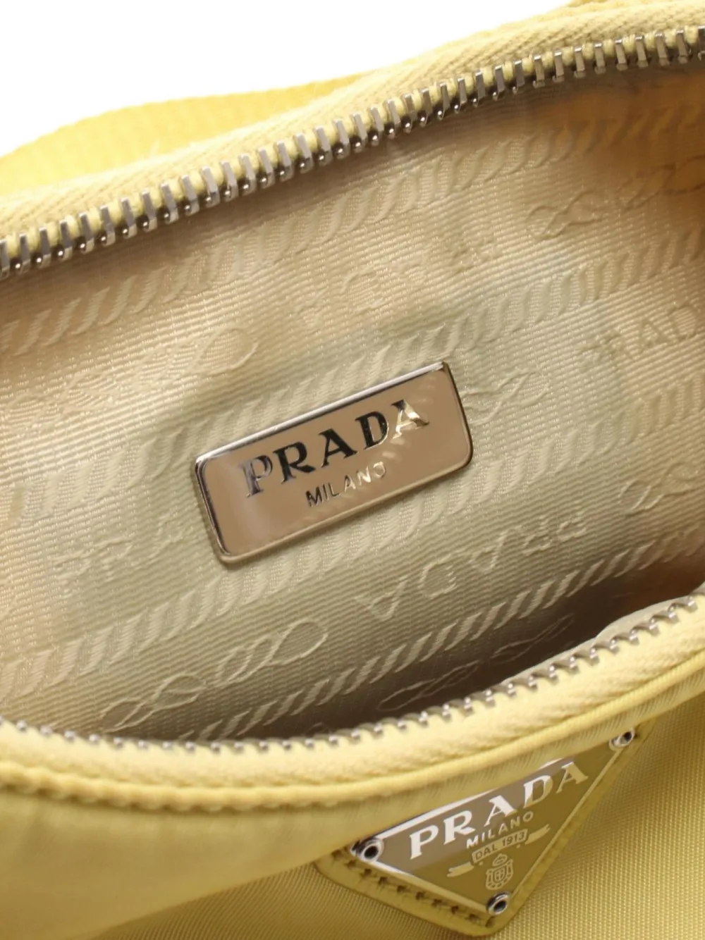 Pre-owned Prada 2000s Re-edition 2005 Chain-strap Shoulder Bag In Yellow