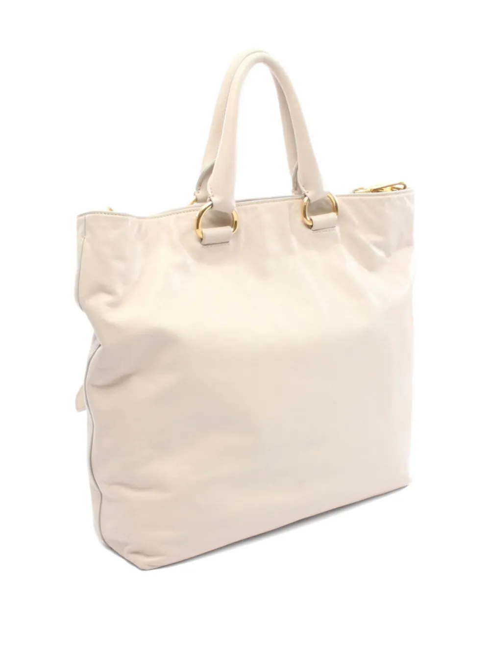 Pre-owned Prada Leather Tote Bag In Neutral