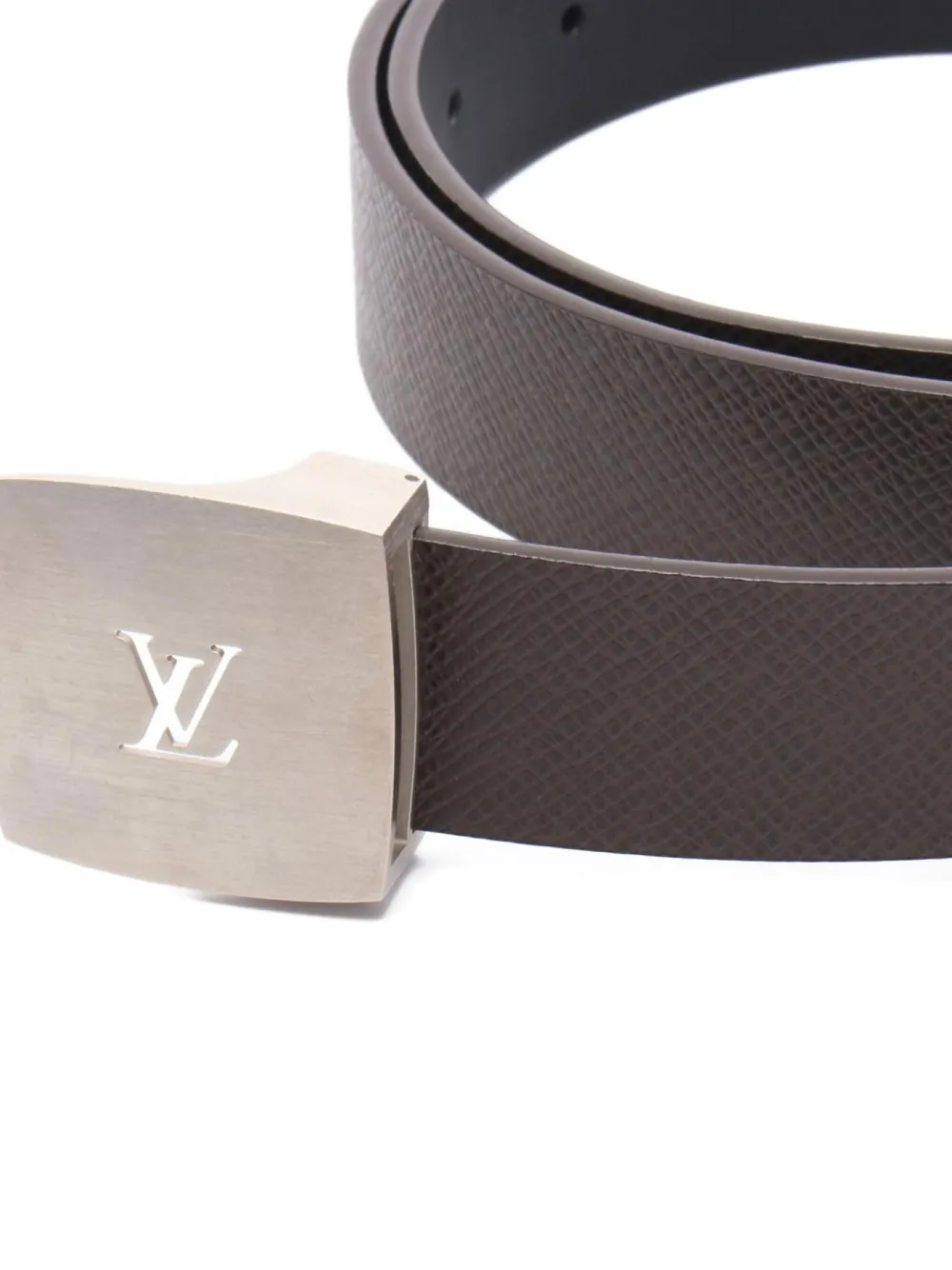 Pre-owned Louis Vuitton 2010's Logo-buckle Leather Belt In Brown