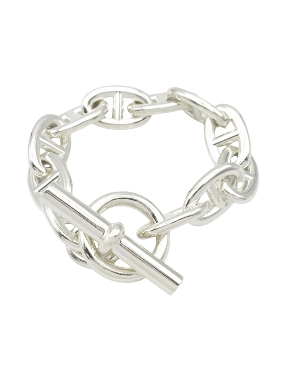 Pre-owned Hermes 2010s Chaîne D'ancre Bracelet In Silver