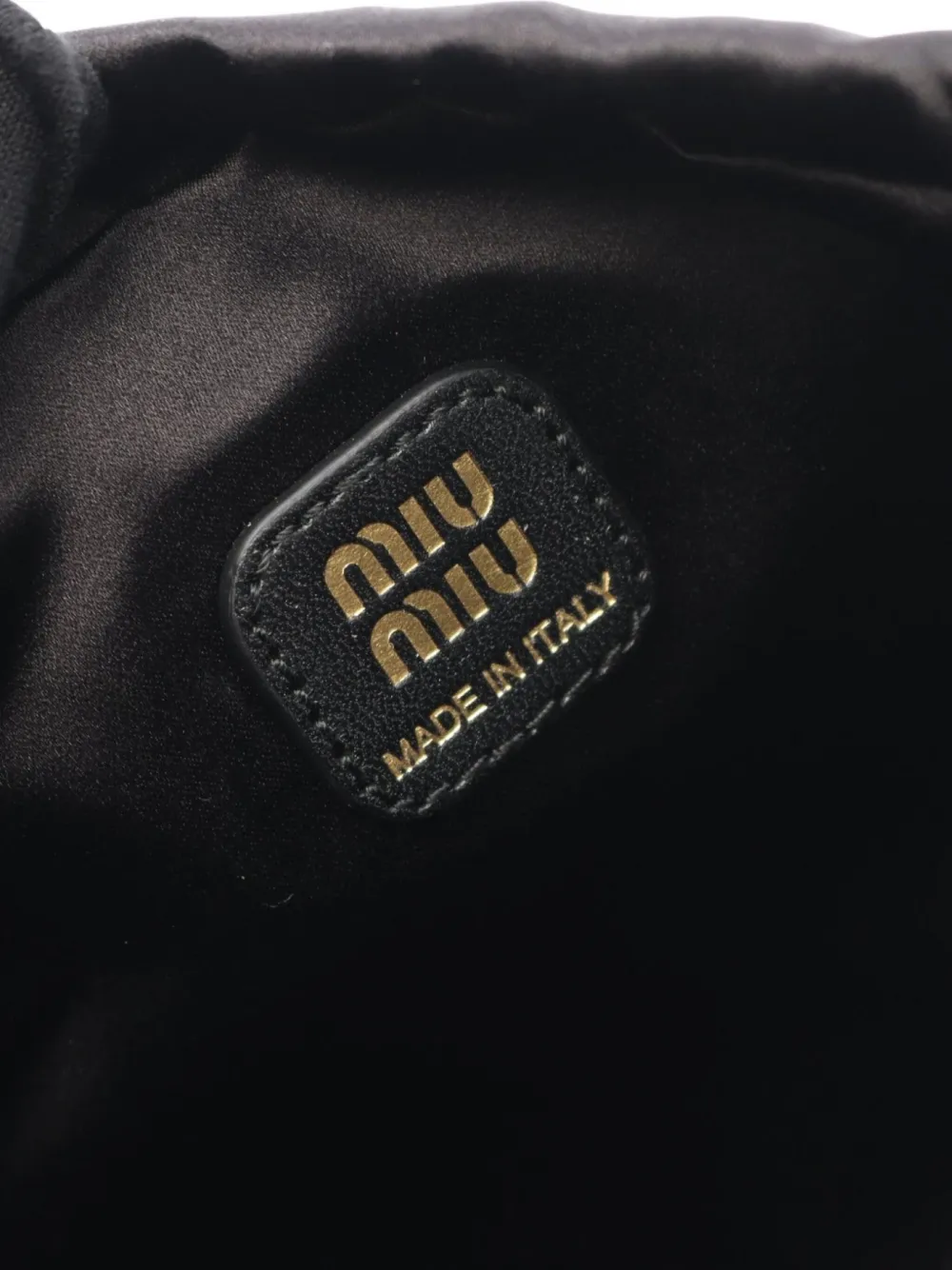 Pre-owned Miu Miu 2020s Duchesse Drawstring Pouch In Black